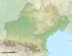 Mapa físico de la Región de Occitania