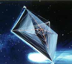 Concepción artística de una vela solar en operación