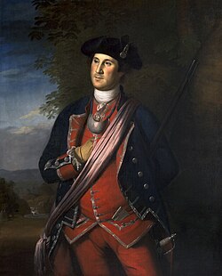 Retrato de George Washington con uniforme de la milicia de Virginia