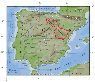 Esquema cartográfico del Sistema Ibérico