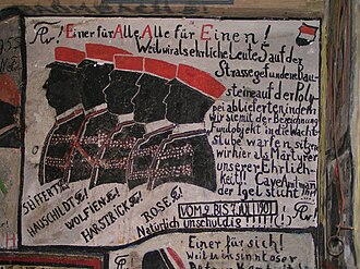 Pintadas estudiantiles en los muros de la Studentenkarzer.