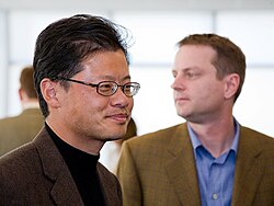 Fotografía de los fundadores Jerry Yang y David Filo