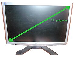 Esquema de medición en diagonal para pantallas TFT