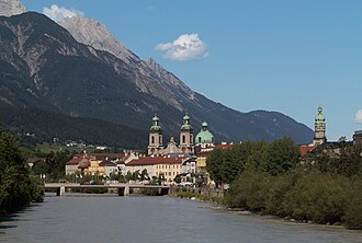 El río Eno a su paso por la ciudad de Innsbruck