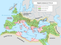 Extensión geográfica del Imperio romano alrededor del Mediterráneo