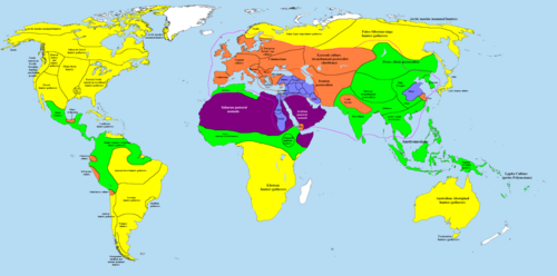 Mapa histórico del mundo en el año 1000 a. C.