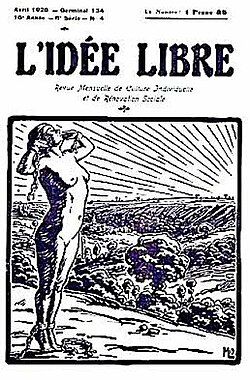 Portada de la revista L'Idee libre de abril de 1926