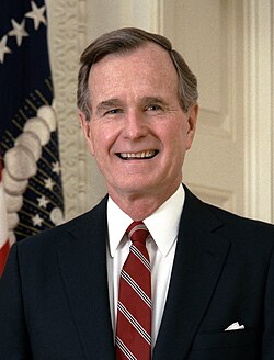 Retrato oficial de George H. W. Bush en 1989