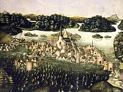 Representación histórica del Vädersolstavlan pintada en 1535