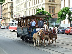 Tranvía de caballos en Brno