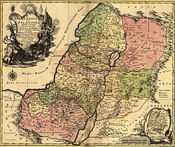 Detalle geográfico de Palestina en el siglo XVIII
