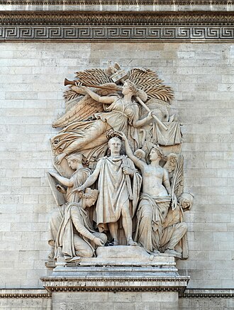 Detalle del grupo escultórico El Triunfo de 1810