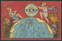 Anverso de calendario de bolsillo Clark de 1878