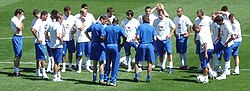 Marco van Basten en una sesión de entrenamiento con la selección de los Países Bajos