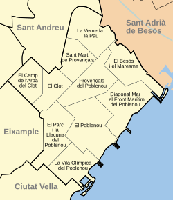 Mapa de los barrios del distrito