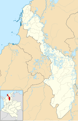 Mapa de localización de San Basilio de Palenque en Bolívar, Colombia