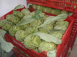 Alcachofas frescas listas para su consumo