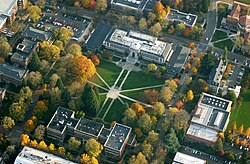Vista aérea del Memorial Union Quad