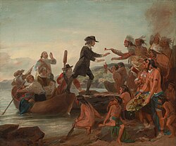 The Landing of Roger Williams in 1636 del pintor Alonzo Chappel