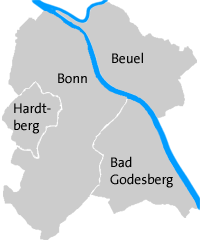 Mapa de los distritos de Bonn