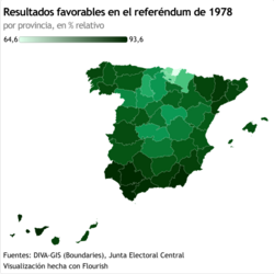 Mapa del voto afirmativo por provincias