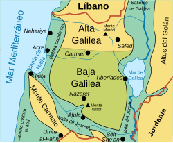 Mapa esquemático de la Galilea