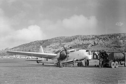 Avión Vickers Wellington de la RAF en servicio en el aeródromo de Lajes en 1944