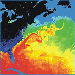Temperatura superficial del Atlántico