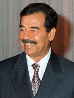 Retrato oficial de Sadam Huseín