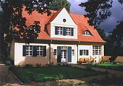 Fotografía histórica de la Casa Riehl diseñada por Mies van der Rohe en 1907