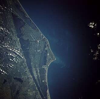 Vista satelital y cartográfica detallada de la región de Cabo Cañaveral.
