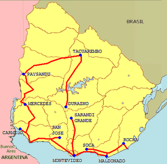 Tabla de detalles generales de la Vuelta Ciclista del Uruguay 2000