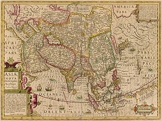 Detalle cartográfico de Asia