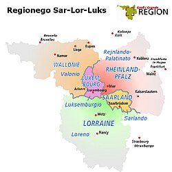 Mapa o representación de la Eurorregión Saar-Lor-Lux
