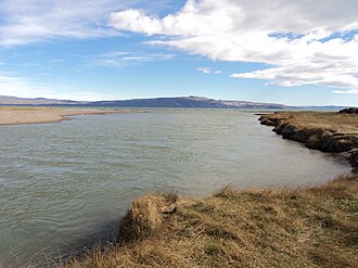 Desembocadura del río en el lago Musters