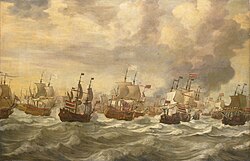 Representación histórica de un combate naval