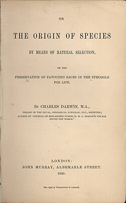 Portada de El origen de las especies
