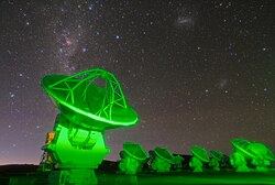 Antenas del Atacama Large Millimeter Array en el altiplano de Chajnantor.