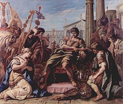 Pintura de Sebastiano Ricci sobre la clemencia de Escipión