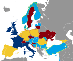 Representación de los campeonatos europeos de rugby