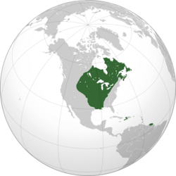 Mapa del Imperio colonial francés en América