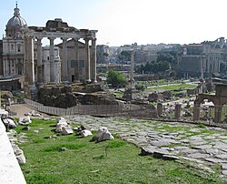 El Clivus Capitolinus con el Foro Romano al fondo