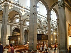 Interior de la nave central de San Lorenzo