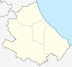 Mapa de la región de Abruzos mostrando L'Aquila