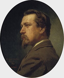 Retrato al óleo de Carlos de Haes por Federico de Madrazo