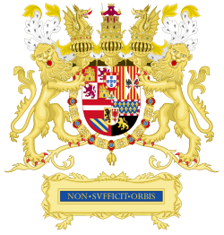 Escudo heráldico de los reyes de la Casa de Austria con las armas de Portugal