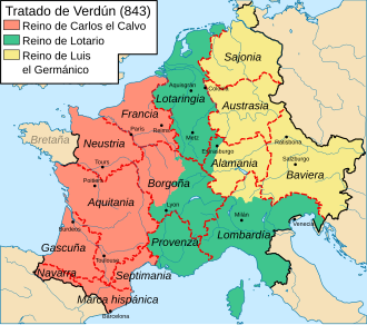 Representación de los tres monarcas carolingios
