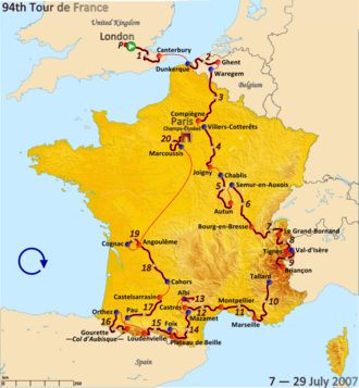 Logotipo o gráfico representativo del Tour de Francia 2007