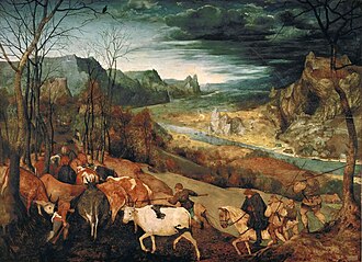 Pintura El regreso de la manada de Pieter Brueghel el Viejo