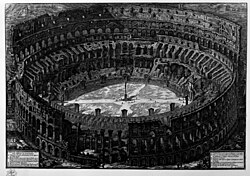 Grabado histórico del Coliseo realizado por Giovanni Battista Piranesi